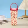Taza térmica con separación de té y agua, diseño de estampado de leopardo transfronterizo, con asa para uso en exteriores, taza para beber directamente en el coche con revestimiento de cerámica y pajilla, taza resistente al hielo
