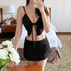 Bikini Floral con Cuello en V para Mujer, Traje de Baño Conservador de Triángulo Dividido para Aguas Termales con un Estilo Fragante