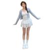 Falda Corta Blanca de Cintura Alta para Mujer, Nueva Falda de Capas Estilo Ballet Verano 2027, Falda Abullonada de Cintura Alta en Línea A