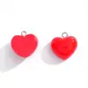 Nueva Serie de Colores Macaron Colgante de Resina Brillante en Forma de Corazón DIY Hecho a Mano Collar Pulsera Llavero Colgante para Bolso