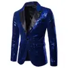 Traje de Lentejuelas Doradas de Rendimiento Europeo y Americano Traje de Corea del Sur Chaqueta de Estudio para Hombre Host MC de Nightclub XZ28