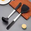 Pala de Silicona Engrosada Utensilios de Cocina Juego de Espátulas Cocina Sartén Antiadherente Cuchara para Saltear Cuchara para Sopa Utensilios de Cocina de Silicona