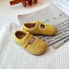 2025 Nuevos Zapatos Dulces Retro Franceses con Puf Primavera Niñas Mary Jane Zapatos de Cuero Velcro Flats Versátiles