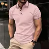 Camiseta Transpirable de Manga Corta de Verano Estilo Ins Europeo y Americano para Hombre, Camisa Polo Deportiva de Botones