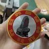 Pegatina de Guan Yin de Piedra Taishan con Patrón de Ocho Trigramas, Textura Metálica, Pegatina Creativa para el Hogar y la Oficina, Decoración de Bendición, Pegatina de Bestia Auspiciosa Dragón Qingshui
