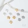 Zirconia color oro 14K chapado plata gruesa estrella de cinco puntas cuentas DIY pulsera de cuentas hecha a mano accesorios para collares
