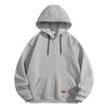 Sudadera de punto medio cepillada con cremallera y capucha para hombre, talla europea, importación europea, para primavera y otoño