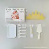 Caixa de presente com conjunto de louças de aniversário, conjunto de cinco peças, pratos de papel para padarias e confeitarias, combinação de talheres e pratos descartáveis