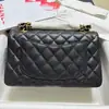 Bestseller Transfronterizo Estilo Chanel CF Bolso de Cadena de Piel de Vaca con Textura de Lichi Comercio Exterior Europeo y Americano Suministro al por Mayor para el Lado B Lujo Ligero para Mujer