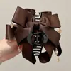 Accesorio para el cabello estilo Hepburn de lunares con una pinza de tiburón grande, diseñado para cabello voluminoso, adecuado para coletas altas, pinza de cangrejo triangular, accesorio para el cabello para mujer