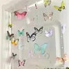 Cortina de Puerta con Lazo Estilo Girly Cortina Divisoria para Dormitorio Sala de Estar Cortina de Ventana Decoración de Fiesta Cortina de Flores con Cuentas de Mariposa Transfronteriza