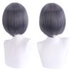 Peruca Cosplay Universal 40CM fivela interna franja lateral para afinar o rosto cabelo curto mechas grossas multicolorido opcional touca bobo