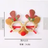 Gafas de Decoración Navideña para Adultos y Niños, Accesorios para Fotos de Fiesta Navideña, Montura Dorada con Astas Largas