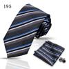Corbata de alta gama para negocios, pañuelo de bolsillo, 3 piezas, regalo para hombre, vestido de boda, corbata de poliéster de seda, corbata de traje