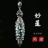 Colgante de Perla de los Ocho Tesoros de Buda del Tíbet de Alta Calidad Colgante de Perla Propicia Colgante para Hombres y Mujeres Collar de Buda del Zodiaco para Hombres y Mujeres