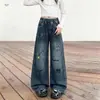 Pantalones Vaqueros de Niña Otoño 2026 Nuevos Llegados Estampado de Dibujos Animados Pantalones de Pierna Ancha para Niños Grandes Primavera y Otoño Pantalones Largos Rectos Adelgazantes