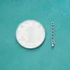 Plata de Ley S925 Chapada en Oro Blanco Cuentas de Flor 20mm Cadena de Extensión DIY Pulsera Trenzada con Cuentas Cadena de Extensión para Collar Cadena de Cola