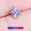 Pendientes de Aleación de Titanio F136 con Circonita Estrella de Ocho Puntas Rosca Interna Clavos para Cartílago Auricular, Clavos para Canal Auditivo, Labret, Joyería de Titanio G23 para Piercings