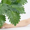 Planta Verde Artificial Hoja de Tortuga 12 Cabezas Alocasia Rama Alta Arreglo Floral Rama Decoración de Paisajismo Hoja Biónica Flor Falsa Rama Única