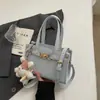 Bolso de Moda Estilo Coreano Bolso Tote Pequeño para Mujer 2026 Nuevo Bolso Cuadrado Pequeño con Patrón de Lichi Simple Bolso de Color Sólido de un Solo Hombro Cruzado