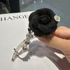 Macaron Camellia Flower Strass Twist Clip Hairpin Novo Estilo Feminino One Word Grab Clip Elegante Meio-Tie Hindhead Hairpin