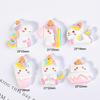 Accesorios diy de resina unicornio de dibujos animados pegamento crema parche para funda de teléfono accesorios para el cabello de niños material de decoración pegatina para refrigerador