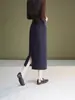 Falda Lápiz de Mezclilla Versátil Casual 2025 Otoño Nueva Moda Simple de Longitud Media con Abertura Falda de Línea A
