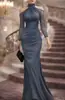 2026 Europeo y Americano Transfronterizo Comercio Exterior Amazon Nuevo Producto Color Sólido Ajustado Malla Patchwork Largo Vestido de Cola de Pez para Mujer