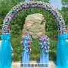 Arco de Flores para Casamento Arco de Flores de Seda Novo Modelo para Evento de Celebração de Inauguração de Loja Decoração de Arco de Casamento Arranjo de Flores Suporte de Flores