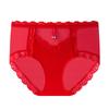 Shorts de Verano Finos Transparente Negro y Rojo de Encaje de Cintura Media con Refuerzo de Algodón Transpirable para Mujeres en su Año Zodiacal para la Buena Suerte