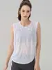 Roupa de Yoga Leve Personalizada em Fio de Bambu para Mulheres com Cordão, Caimento Justo, Respirável, Versátil, Colete Esportivo Sem Mangas para Fitness ao Ar Livre