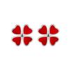 Nuevos aretes de pintura de trébol de cuatro hojas de moda simples Platino verde rojo negro pegamento flor aretes de trébol de la suerte simples