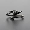 Anillo de Alas de Demonio Simple Estilo Japonés y Coreano para Hombre y Mujer Anillo de Pareja Apertura Ajustable Anillo de Alas de Ángel