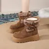 Botas de Nieve Gruesas con Suela Gruesa y Peluche para Mujer que Aumentan la Altura, Zapatos de Algodón del Noreste, Cálidas, Nuevo Modelo de Invierno 2026, Botas Cortas de Algodón con Forro de Felpa y Acolchado Espeso