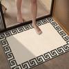 Alfombra de Piso Persa para Baño Europeo Alfombra de Pie Suave de Felpa Engrosada para Baño y Tocador Alfombra Antideslizante para Puerta del Hogar