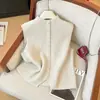 Chaleco de mujer, 100% lana pura, versátil para capas, chaleco de punto de un solo botón estilo coreano, aspecto de alta gama, rojo