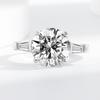Transmisión en Vivo Anillo de Diamante Clásico de Cuatro Garras Superventas 4 Quilates Chapado Plata 925 Imitación Moissanita Anillo Estilo Lujo Accesible Anillo de Alta Gama