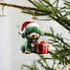 Caja de Regalo Transfronteriza Adorno Colgante de Decoración Navideña para Perro Acrílico Decoración para Árbol de Navidad Colgante de Cachorro Decoración Interior para Coche