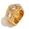 Pulseira Retrô Geométrica com Zircônia para Mulheres, Venda Quente Transfronteiriça, Conjunto de Joias Elegantes de Luxo com Tom de Ouro 18K Atacado