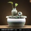 Decoração de água circulante de cerâmica simples para escritório, sala de estar, fonte de mesa, zen, micropaisagem, aquário, acessórios para casa