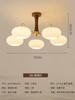 Lámpara de araña de estilo francés antiguo de mediados de siglo para sala de estar, estilo japonés, color crema, de nogal y cobre, para dormitorio y comedor, lámpara de araña nórdica de color caqui.