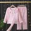 Pijama infantil para primavera y otoño, manga larga de algodón nube estilo princesa, nuevo conjunto lindo para casa 2026 para niñas, apto para usar en exteriores