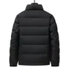 Chaqueta de Plumón para Hombre 2026 Otoño/Invierno Tejida Cuello Alto Versión con Cremallera Juvenil Negocios Casual Cálido Abrigo Corto de Plumón