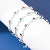 Joia Tendência Ao Vivo Novo Pulseira Completa de Diamante Redondo Pedra Colorida Moda Clássica Diária Ol