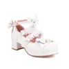 Nuevos Zapatos de Caramelo con Lazo de Encaje Zapatos de Estudiante Lolita Zapatos de Tacón Medio Grueso 30-48 Zapatos de Comercio Exterior
