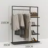 Expositor de cabides para loja de roupas Prateleira de exposição de chão para loja de roupas masculinas e femininas Suporte de ilha com varão duplo para roupas preto