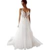 Amazon AliExpress vestido de noiva feminino renda alça sem costas vestido de praia para jantar de casamento vestido de festa