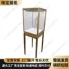 Vitrina Alta de Piso para Mostrador de Joyería, Gabinete de Vidrio de Acero Inoxidable Dorado, Fabricante Fuente Mayorista Personalización