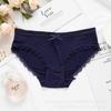 Calcinha de renda feminina roxa menina fresca sedosa cintura média sexy algodão japonês roupa íntima