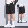 Shorts de Seda de Hielo para Hombre Verano Delgados Sueltos Deportivos de Secado Rápido Malla Pantalones de Playa Marca de Moda Ropa Exterior Casual Pantalones de Cinco Puntos